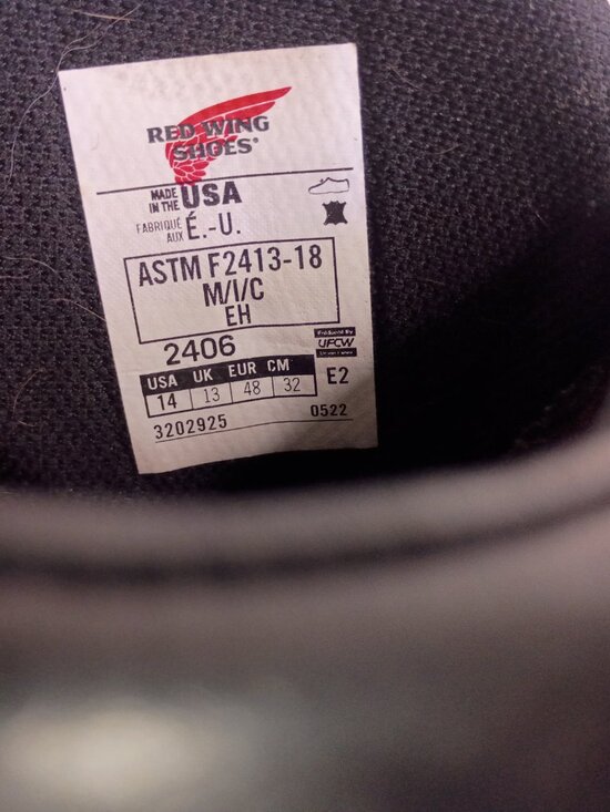 RED WING Sz. 14US/48EU 2240 SuperSole Safety Rated Work Boot w Tuff Toe App main image 6